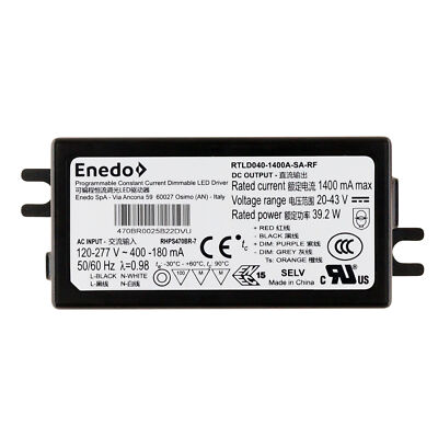 ENEDO RTLD040-1400A-SA-RF CC LED DRIVER, 1400MA, 20-43V, 39W, 120-277V