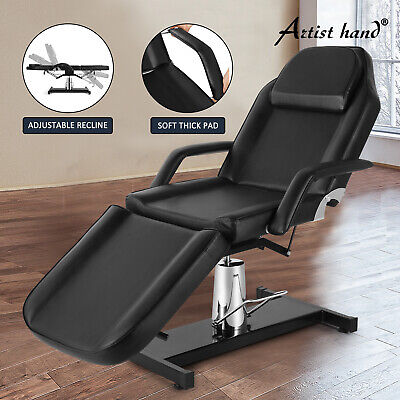 Black Hydraulic Facial Table Tattoo Chair Adjust Salon 360° Massage Bed Beauty
