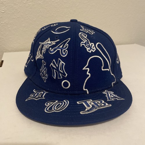 【海外限定‼️】 MLB全チームロゴNEWERA 59FIFTY CAPキャップ New Era 59fifty MLB All Over Logo Team Blur Fitted Blue Cap