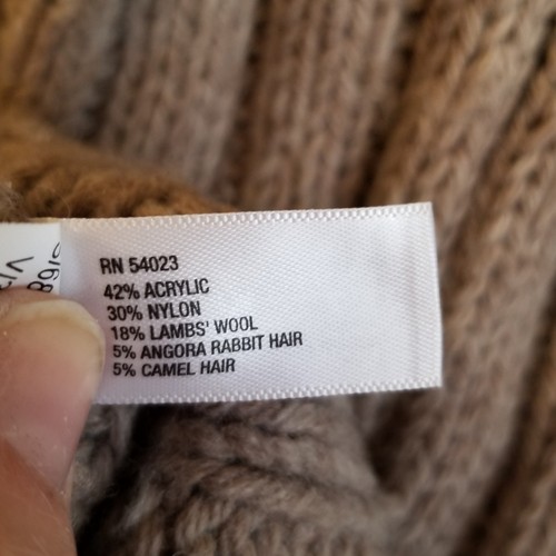 Gap brown beige Maternity Turtleneck chunky cable knit Sweater Tunic Medium