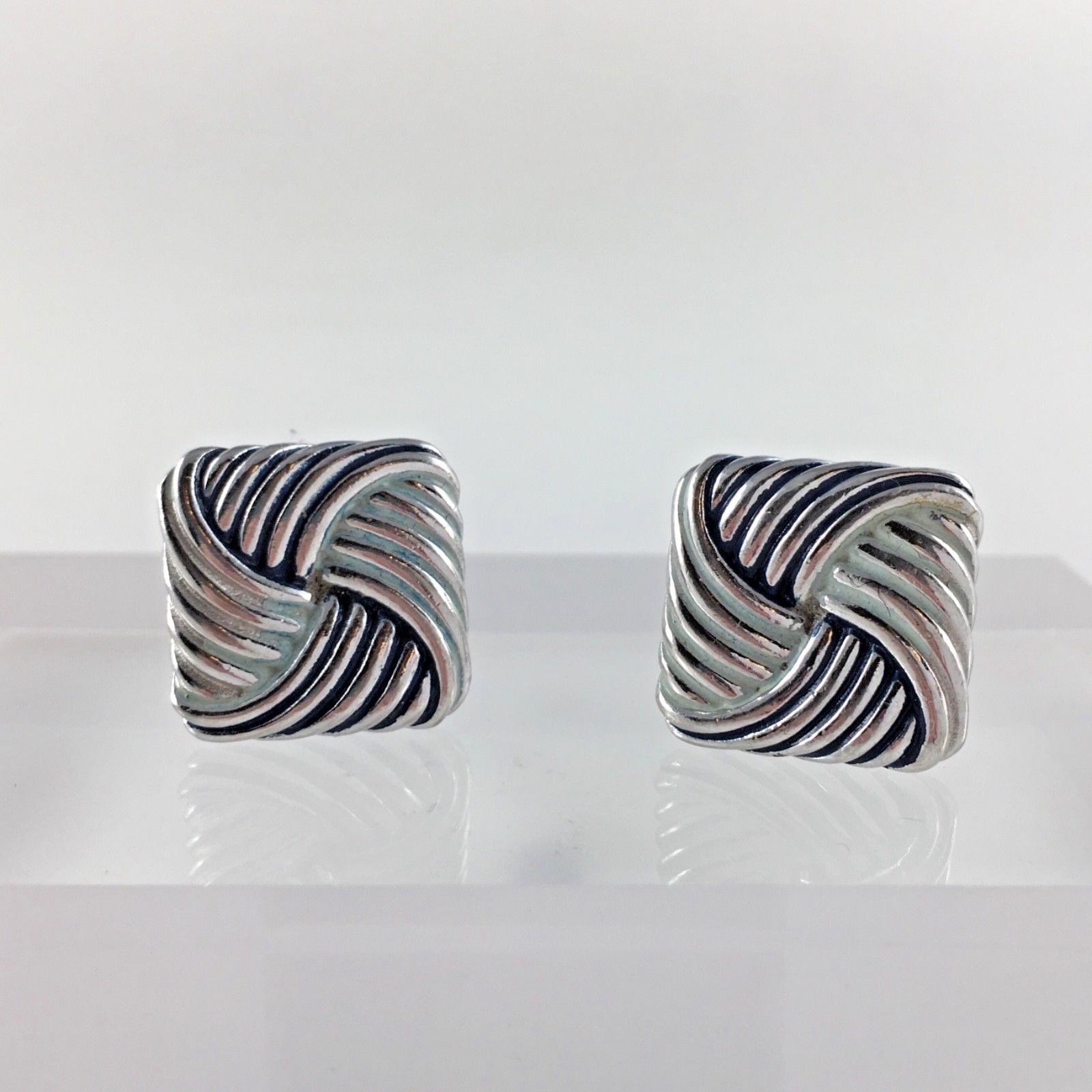 Silver Toned Square Knot Nautical Design Cuff Links Cufflinks Mens Jewelry Gift