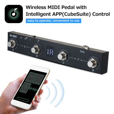 M-VAVE Wireless Bluetooth MIDI Controller 4 Button Foot Pedal Fit Android IOS