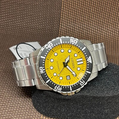 Pre-owned Citizen Nj0170-83z Yellow Dial Automatic Stainless Steel Analog Men Dress Watch