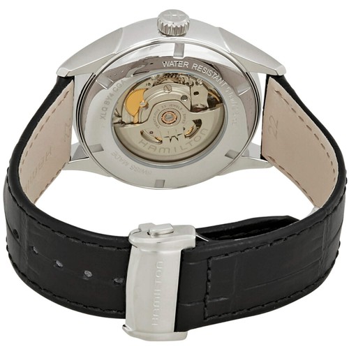 Pre-owned Hamilton Men's Watch Jazzmaster Automatic Black Dial Leather Strap H32635731