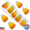 Whaline Halloween Candy Corn Stickers Roll Laser Candy Corn Sparkly Waterproof Self-Adhesive Sticker Decals for Envelope Journal Decor Party Supplies, 500Pcs