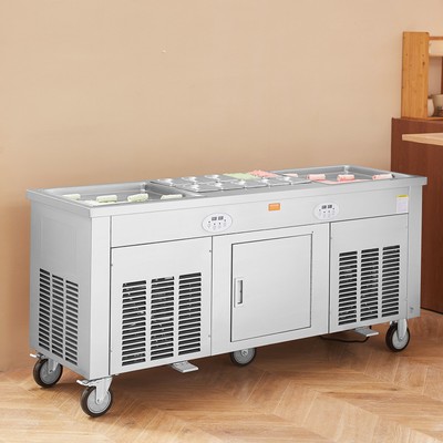 VEVOR Fried Ice Cream Machine Ice Roll Maker 17.7x17.7" 2 Pans Yogurt Roll Maker