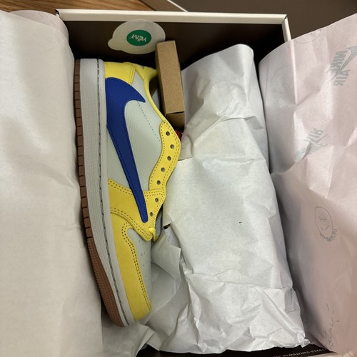 Pre-owned Jordan Size 6.5 - Travis Scott X Air  1 Retro Og Sp Low Canary W In Yellow