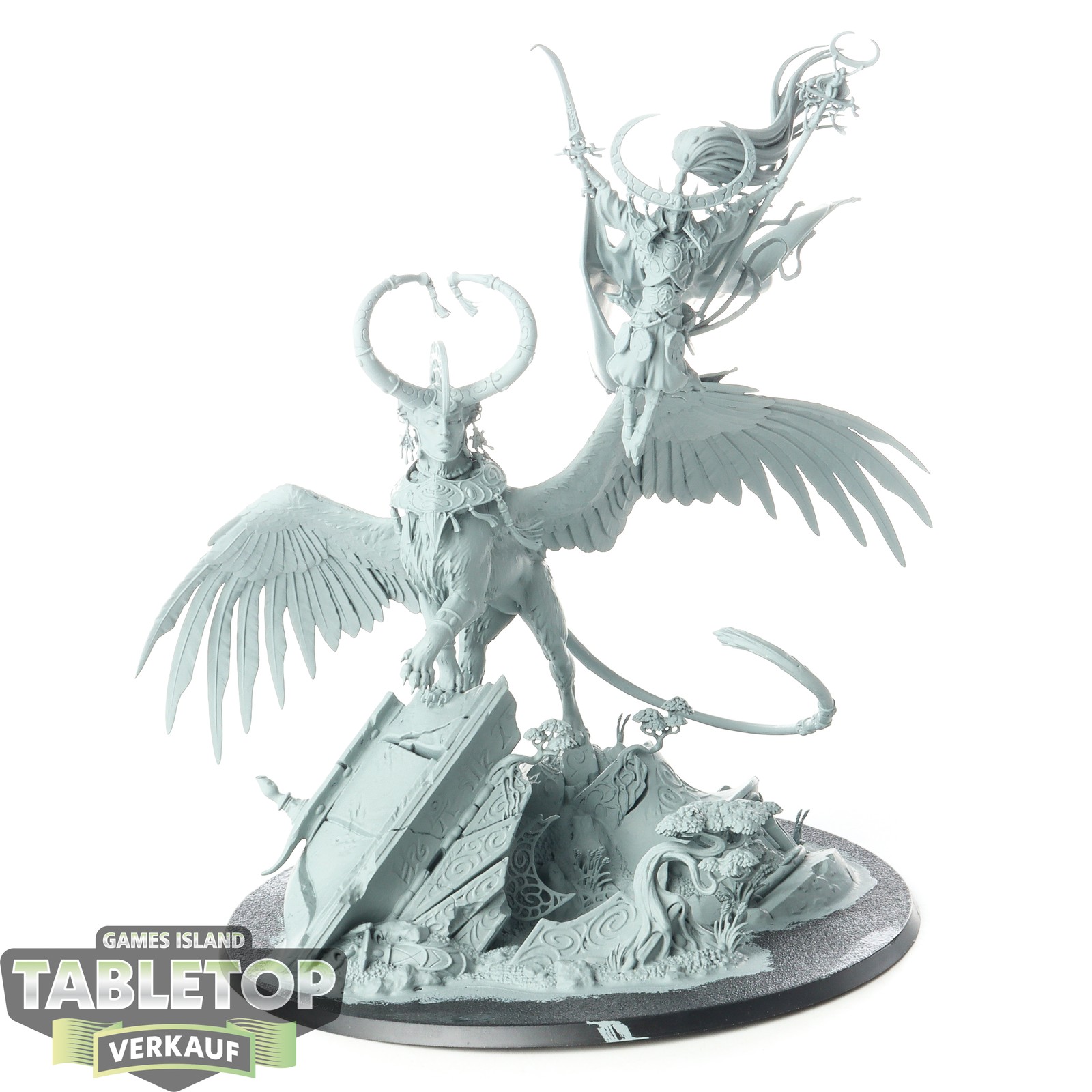 Lumineth Realm Lords - Archmage Teclis and Celennar, Spirit of Hysh - grundiert