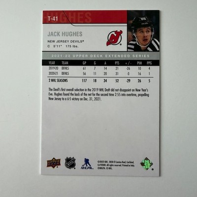 2021 Upper Deck Hockey Extended #T-41 Jack Hughes Tribute