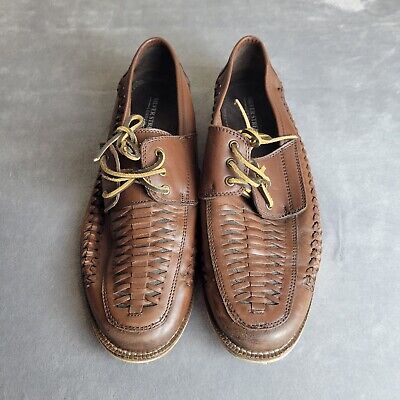 Silver Street London Leather Casual Slip On Lace Up Men Shoes Sz 11W Brown