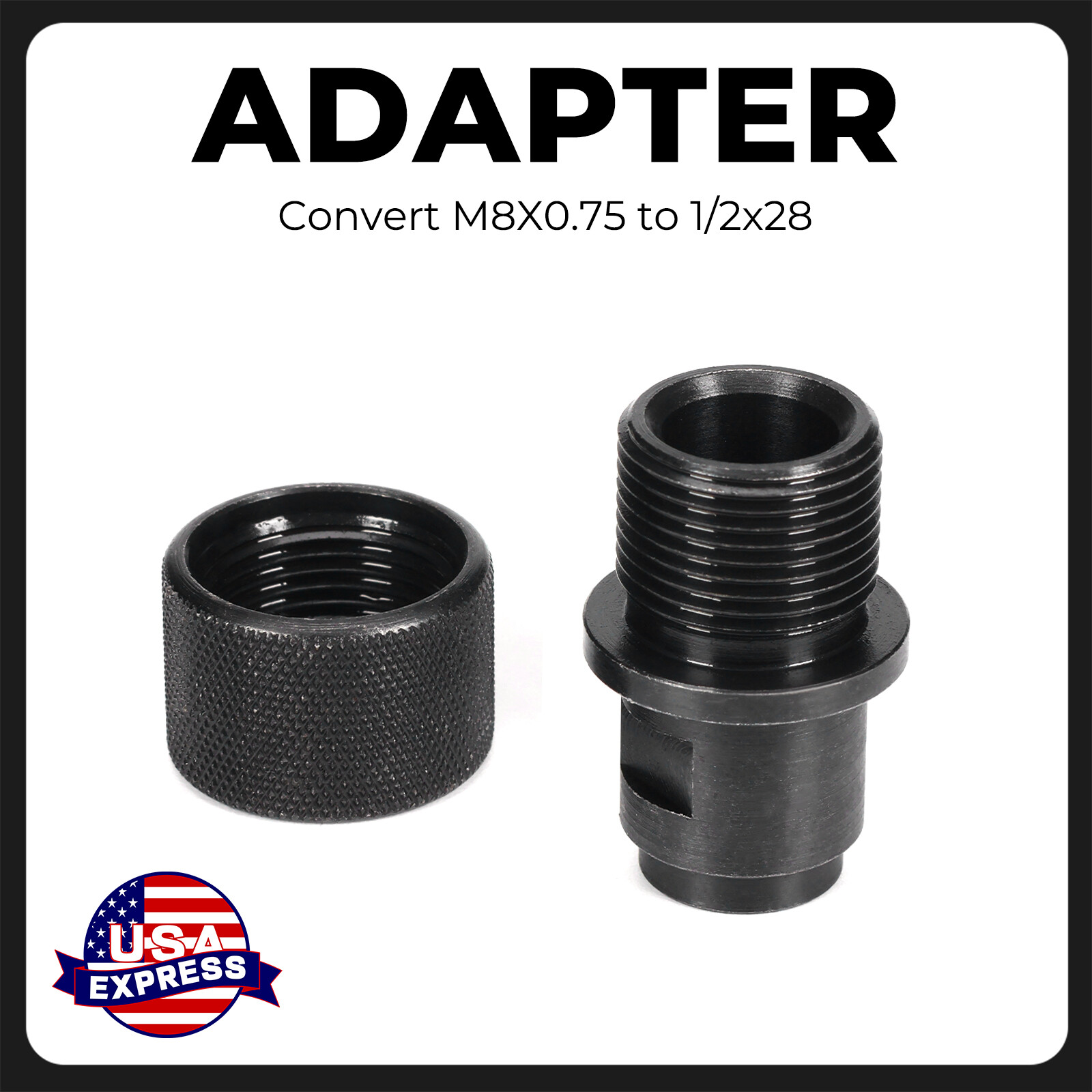 Female M8X0.75 Male 1/2x28 Adapter For S&W M&P 22 Walther P22 with
