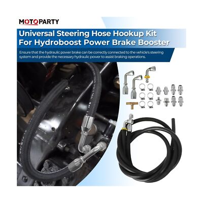 Motoparty Universal Steering Hose Hookup Kit for Hydroboost Power Brake Boost...