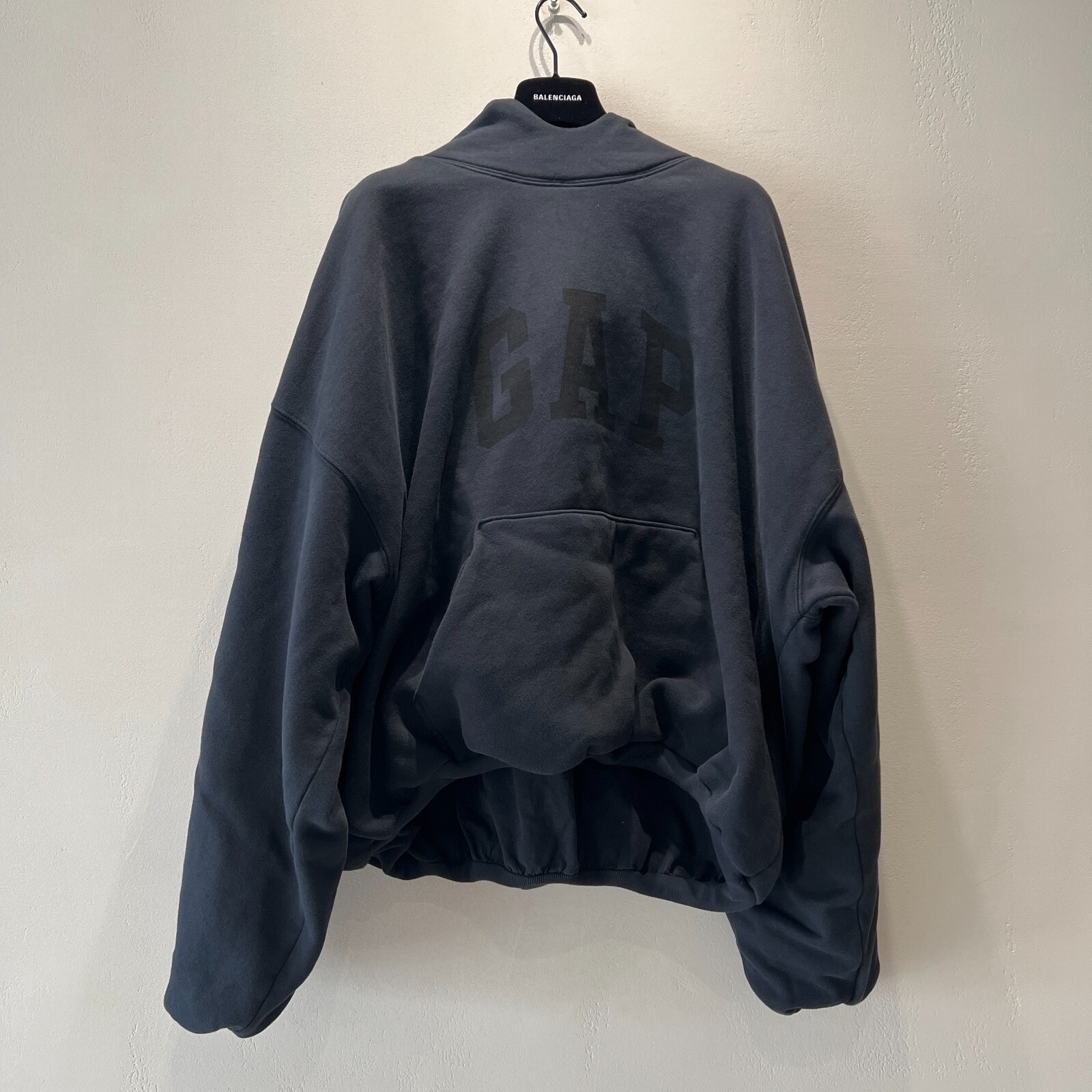 Pre-owned Yeezy Gap Engineered By Balenciaga Dove Hoodie Washed Black 472996-00