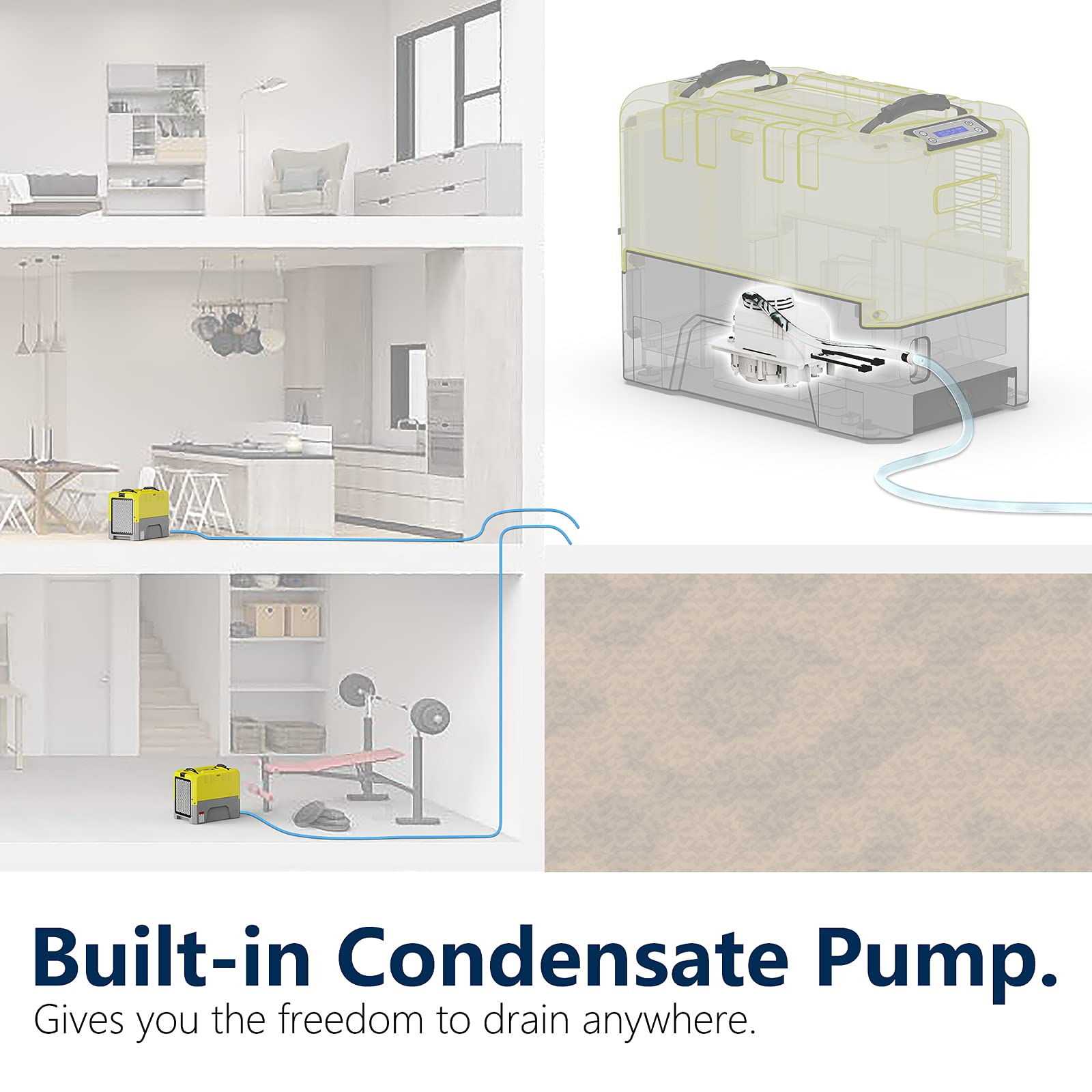 ALORAIR 180 PPD Commercial Dehumidifier with Pump Drain Hose,5 Years Warranty, Y