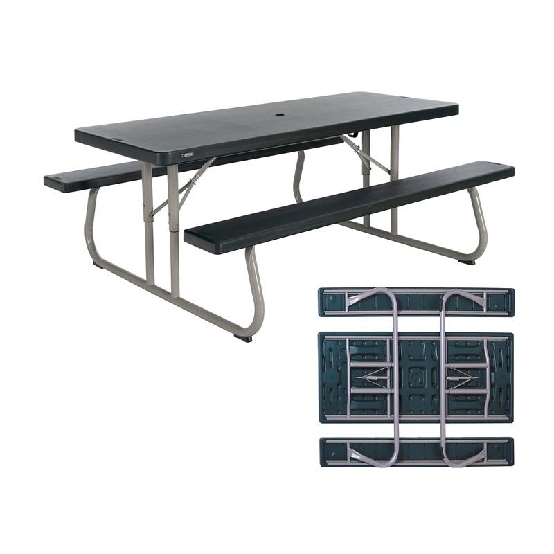 Lifetime 6 foot Outdoor High-Density Polyethylene Folding Picnic Table