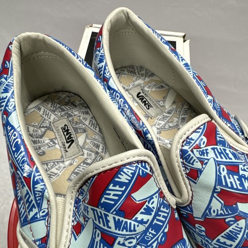 Pre-owned Vans Marc By Marc Jacobs X  Slip On Logo Skate Shoe Sneakers Sz 12 Us Blue Red