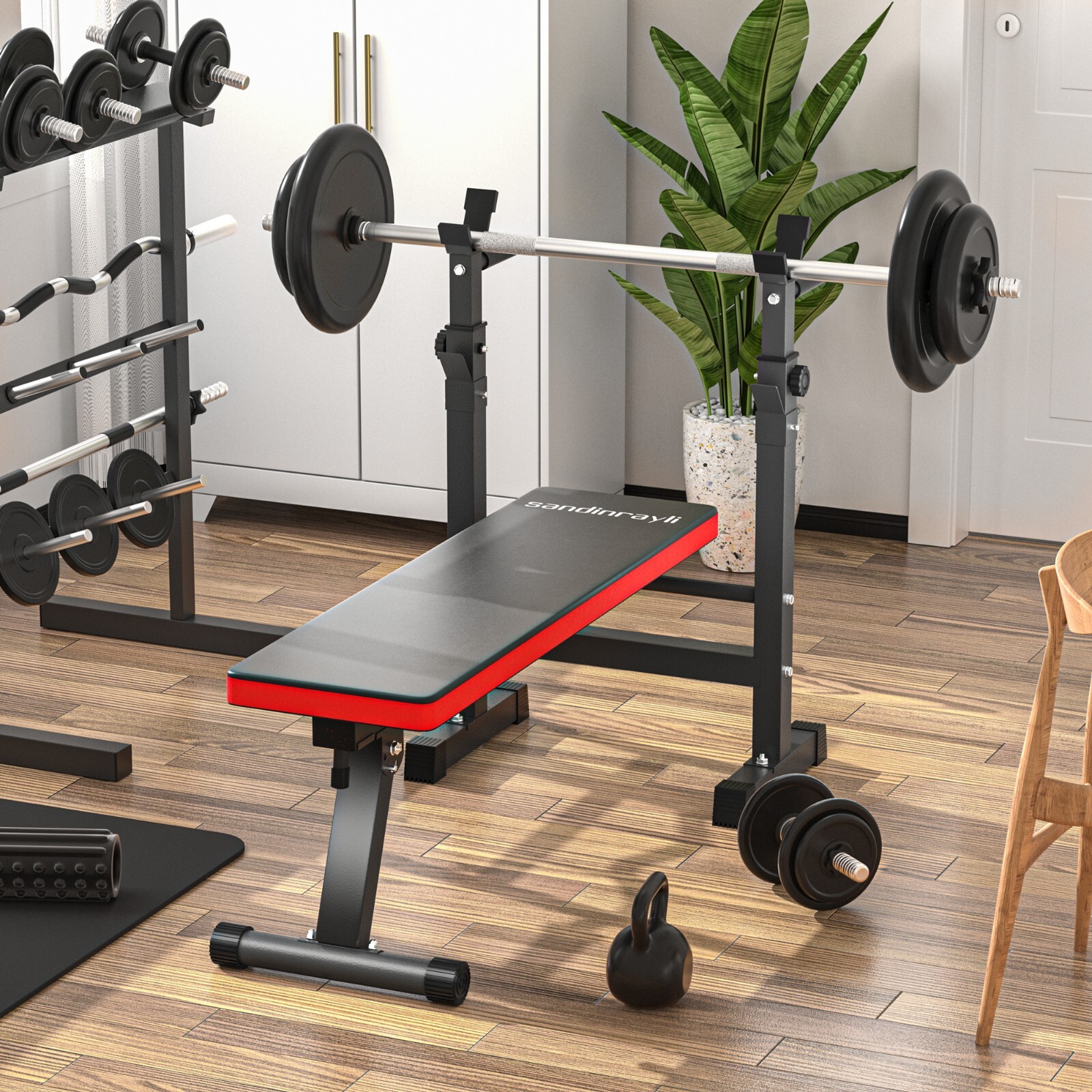 Adjustable Workbench Olympic Bench | Powertec | Home Gym