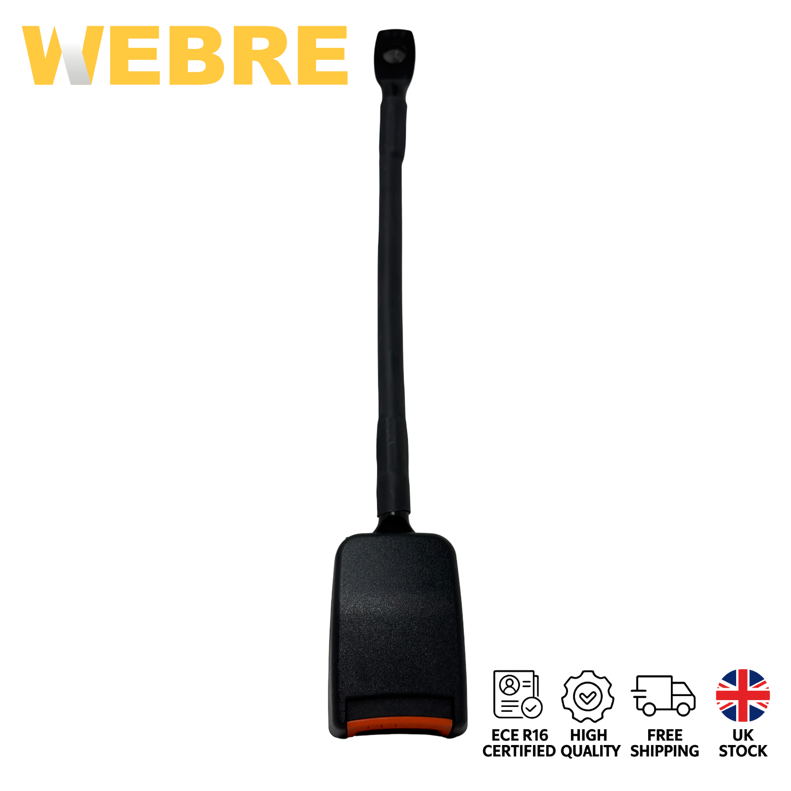 310mm Extended Seat Belt Buckle Stalk for Car Van Taxi Commercial Vehicle
