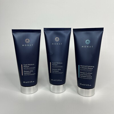 Monat 2 Super Moisture Masque And Hydrating Shower With Rejuveniqe 2 fl oz New