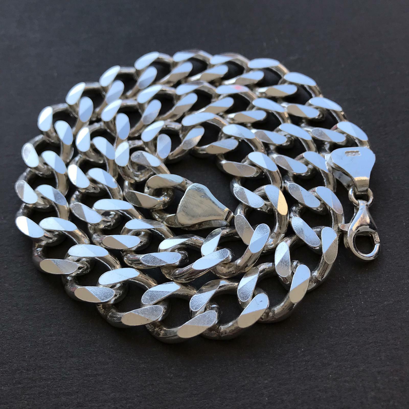 Pre-owned Handmade 14mm Mens Tight Curb Cuban Chain Necklace 925 Sterling Silver 133gr 20inch
