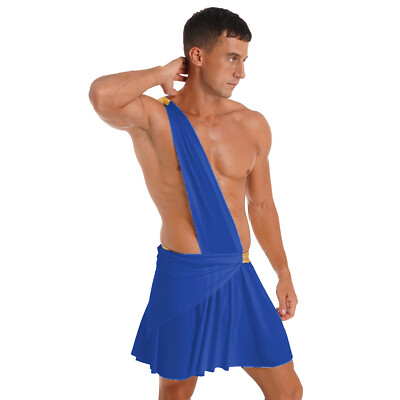 US Mens Toga Roman Spartan Warrior Knight Roleplay Outfits Halloween Costumes