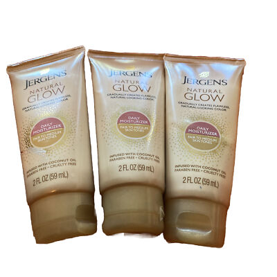 3 Pack- Jergens Natural Glow Daily Moisturizer, Fair To Medium, 2 oz