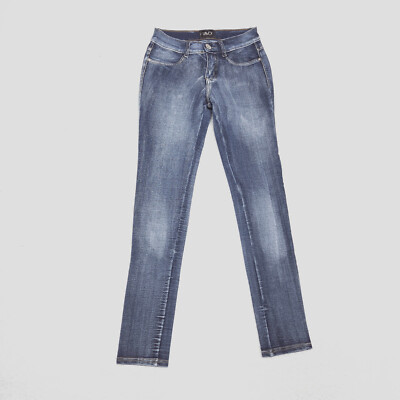 Lavo Women's Size M Blue Skinny Leg Acid Washed Cotton Blend Stretch Knit Jeans