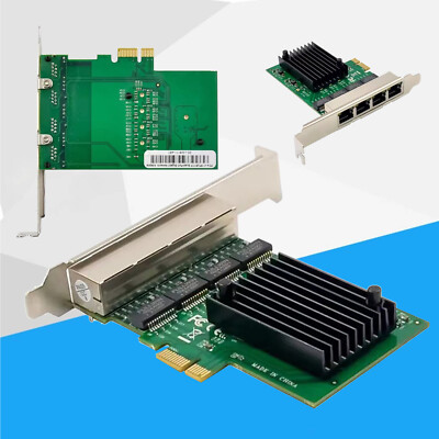 PCIe x1 Network Adapter Card RTL8111F 4 Quad Port Gigabit Ethernet PCI-e 