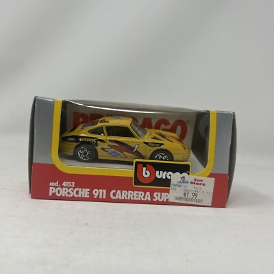 WW 1:43 BBURAGO BURAGO 4153 PORSCHE 911 CARRERA SUPER CUP YELLOW MIB