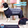Pinellia Dog Recovery Suit, Abdominal Wound After Surgery Wear, Anti Licking Bodysuit with Zipper, E-Collar and Cone Alternatives, Plaid Dog Spay Surgical Shirt Prevent Shedding(2XL, Blue)