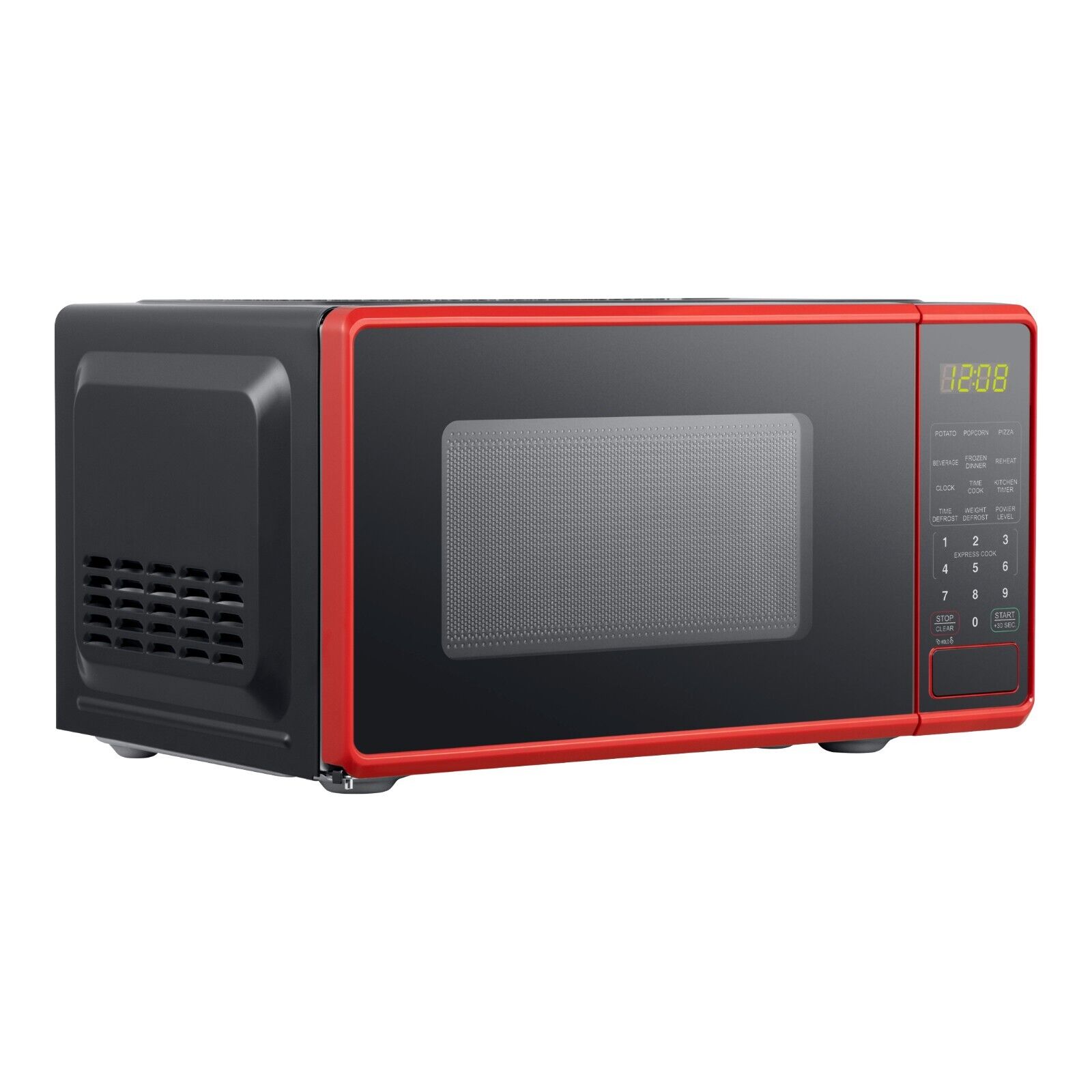 0.7 Cu ft Compact Microwave Oven Countertop Small 700W Cooking Red Microwave US