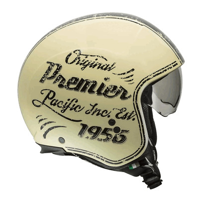 Open Face Helmet Moto Scooter Black Premier Rocker OR9BM Homologated 22-05