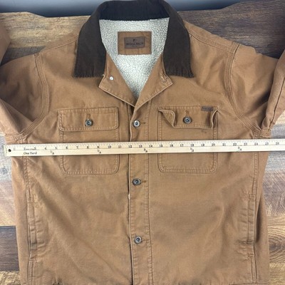 Woolrich Jacket Mens XL Canvas Sherpa Lined Trucker Work Jacket Brown - Image 4