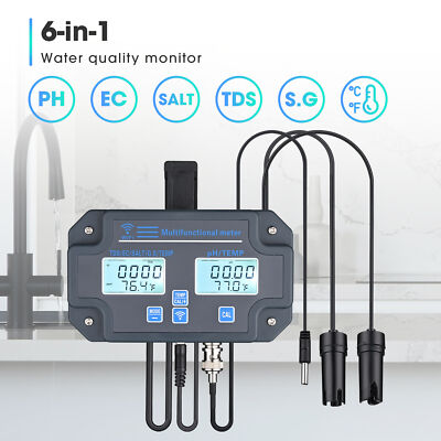 AquaBasik Multi-Parameter Water Test Meter PH/EC/SALT/TDS(PPM)/TEMP/S.G Analyzer