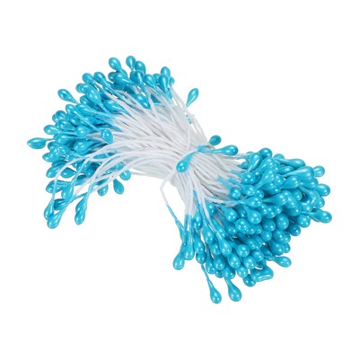 3mm Double Heads Flower Stamen, 150 Pcs Artificial Flower Stamen Pistil, Blue