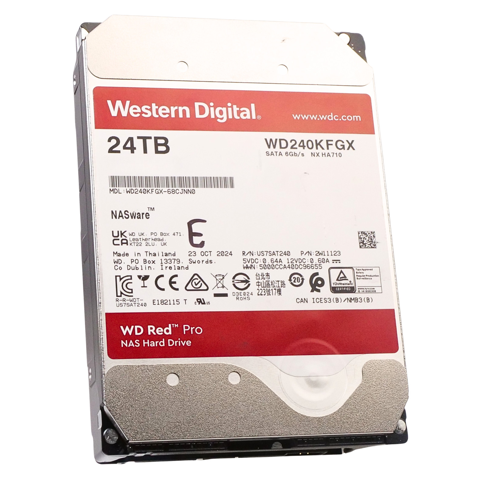 Western Digital Red Pro 24TB WD240KFGX 7.2K RPM SATA 6Gb/s 512e 3.5" HDD