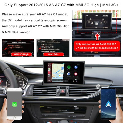 Fit For Audi A3 A4 A5 A6 A7 Q3 Q5 Q7 Wireless CarPlay Android Auto Retrofit Kit