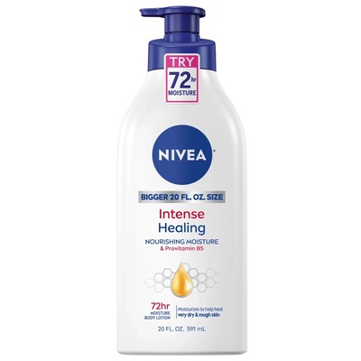 NIVEA Intense Healing Body Lotion 72 Hour Moisture for Dry-Very Dry Skin 20fl oz
