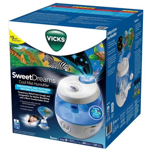 Vicks Sweet Dreams Cool Mist Ultrasonic Humidifier, VUL575