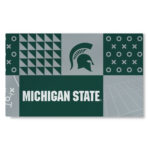 Моющийся коврик для гостиной с цветными блоками Northwest NCAA Michigan State Spartans