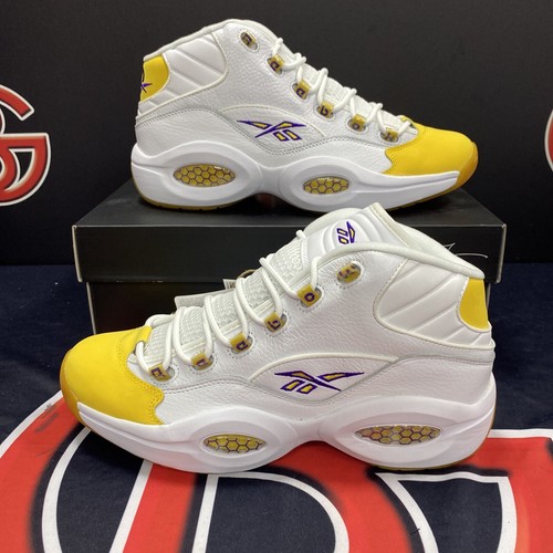 New 2023 Reebok Question Mid Yellow Toe Lakers Kobe FX4278