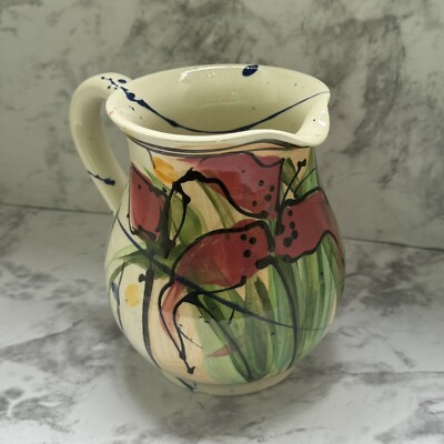 Donna Toohey Hand Painted Studio Spring Vegetables Pitcher, Signed
