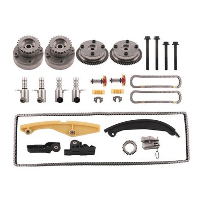 SET Timing Chain Kit + 4PCS VVT Solenoid For Ford Lincoln Edge F150 Mustang 3.5L