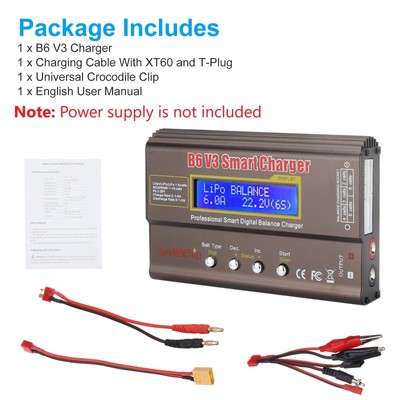 B6 V3 Smart Battery Balance Charger 80W Digital Discharger For RC LiPo NIMH LiHV