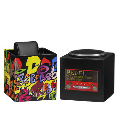 REBEL REBEL UNISEX RB107-4054 WILLIAMSBURG(STEEL) RED DIAL STAINLESS STEEL WRISTWATCH