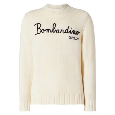 Pre-owned Mc2 Saint Barth Bombardino Ski Club Blended Cashmere Sweater In White