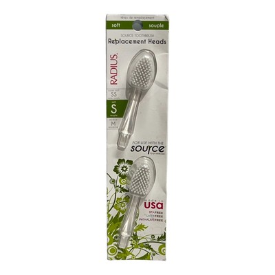 RADIUS  Toothbrush Replacement Heads For Source Toothbrushes Soft Medium 2 Count