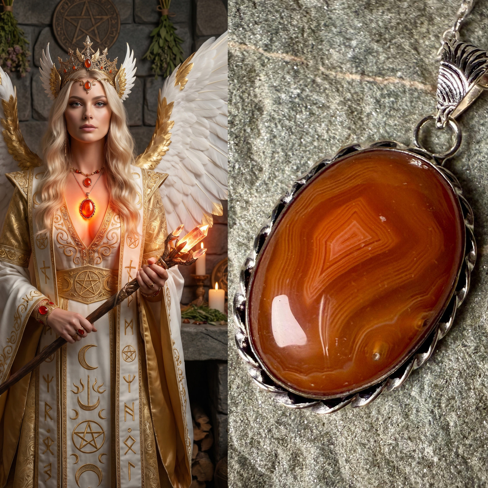 Sacred Angel Pendant RARE PARANORMAL MAGICK, Witch Powers of Angelic Choir