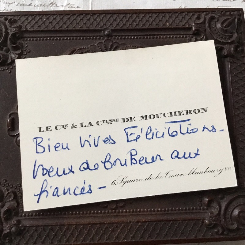 Carte De Visite Ancienne Comte Et Comtesse De Moucheron Noblesse FranÃ§Aise