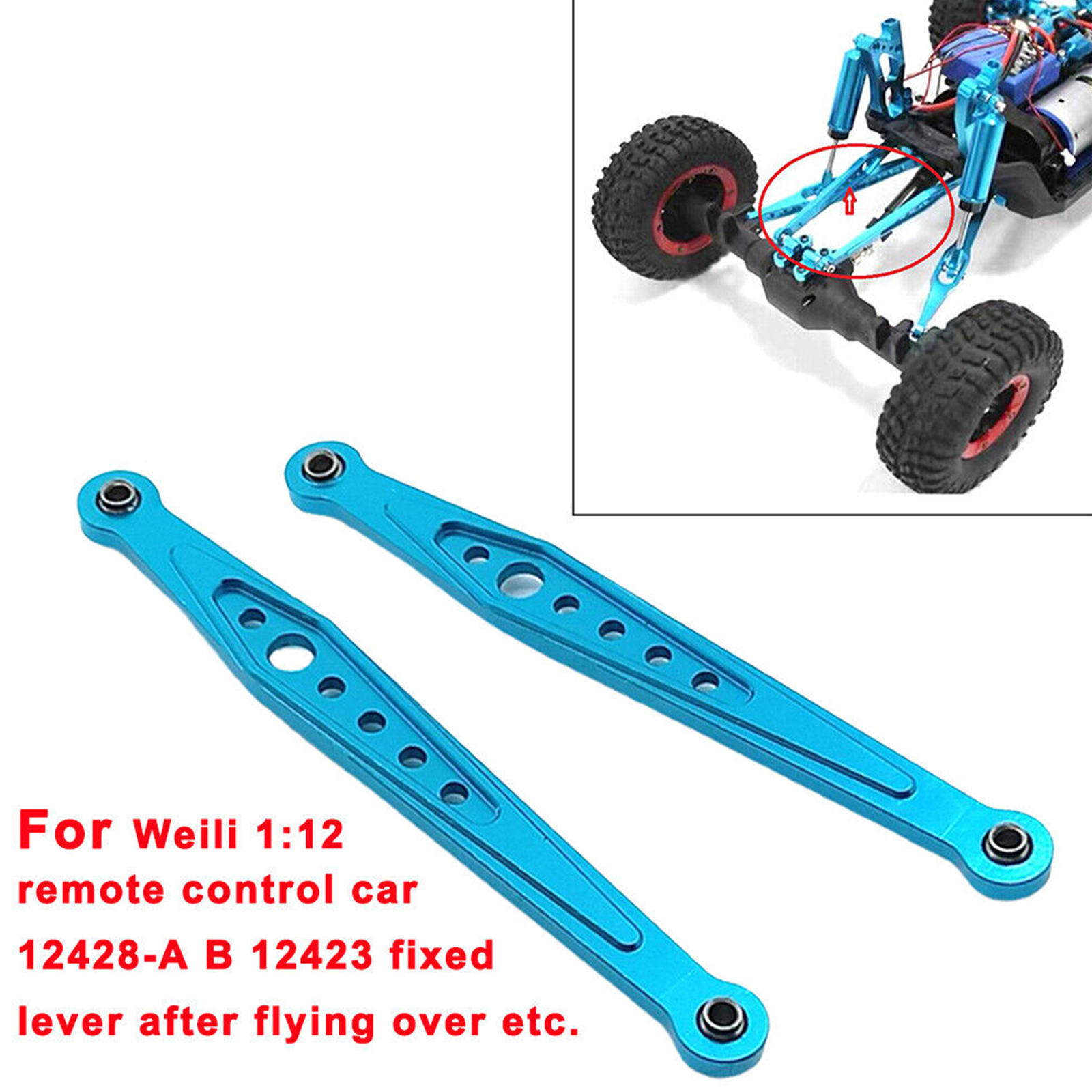2x Metal Rear Suspension Arm Link Fit For RC 1/12 WLtoys 124